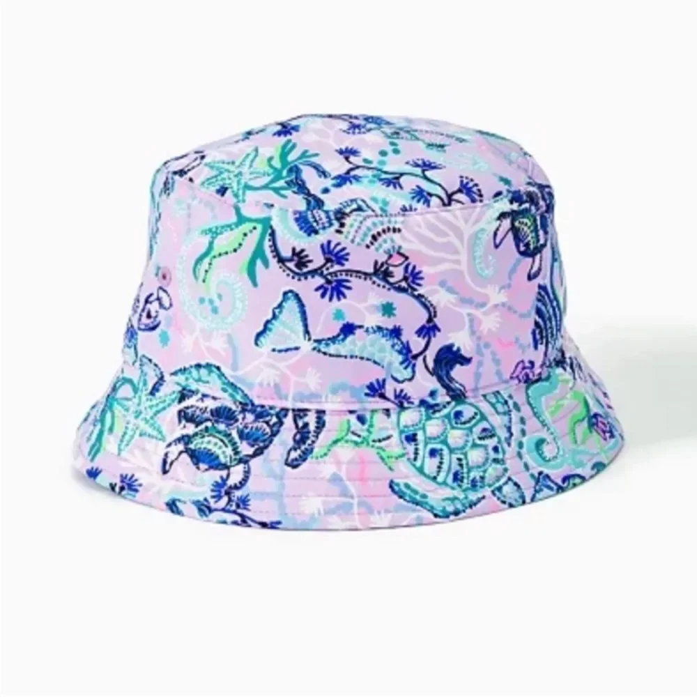 NWT Lilly Pulitzer Bucket Sun Hat Lilac Freesia Mermaid For You Purple Blue